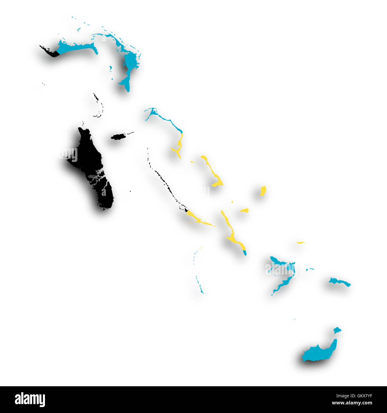 Map of the Bahamas Stock Photo