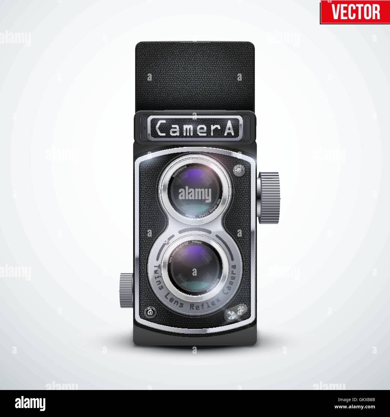 Vintage twin lens reflex camera Stock Vector