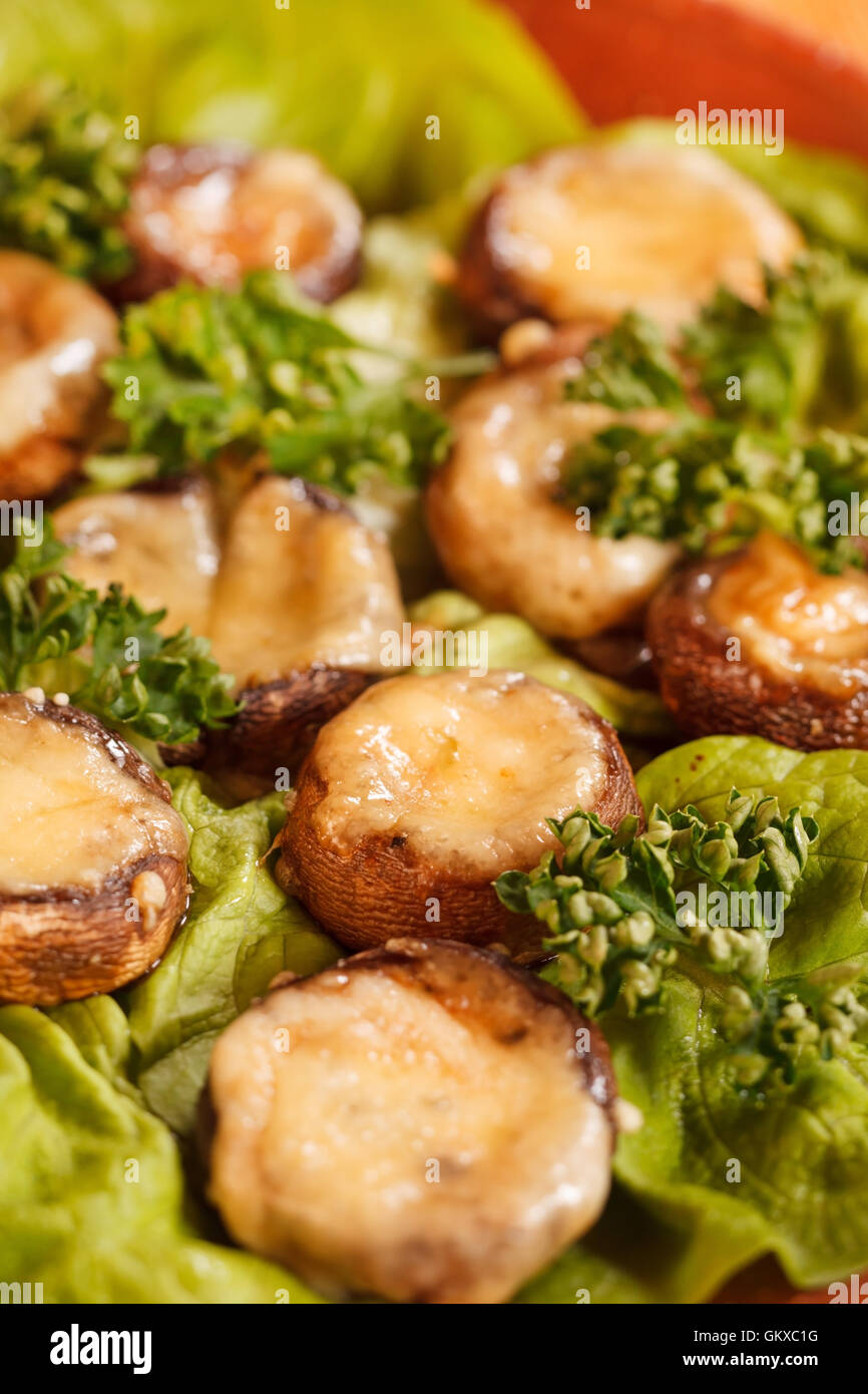 stuffed mushrooms with meat and cheese Stock Photo - Alamy