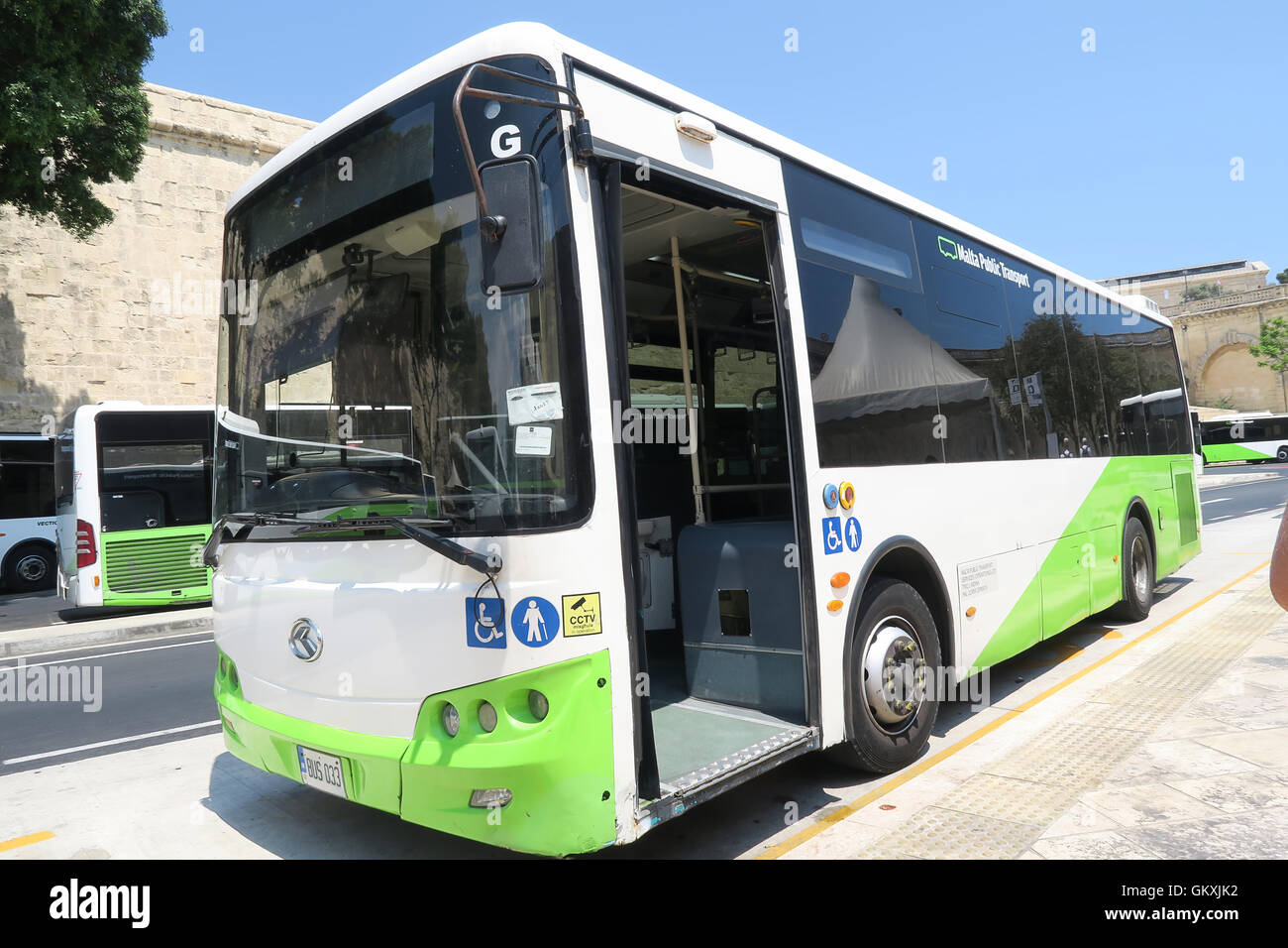 VALLETTA, MALTA - AUGUST 04 2016: New Malta Public Transport Bus at Valletta. Stock Photo