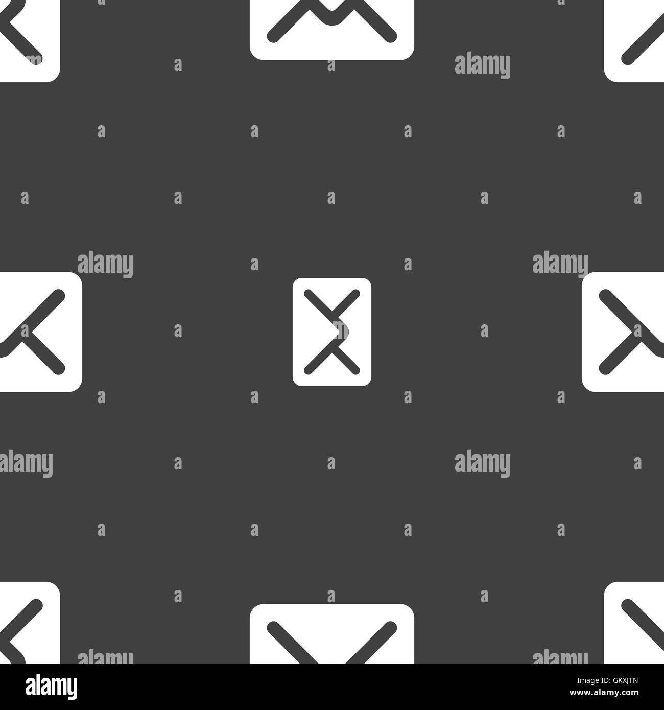 Mail, envelope, letter icon sign. Seamless pattern on a gray background ...