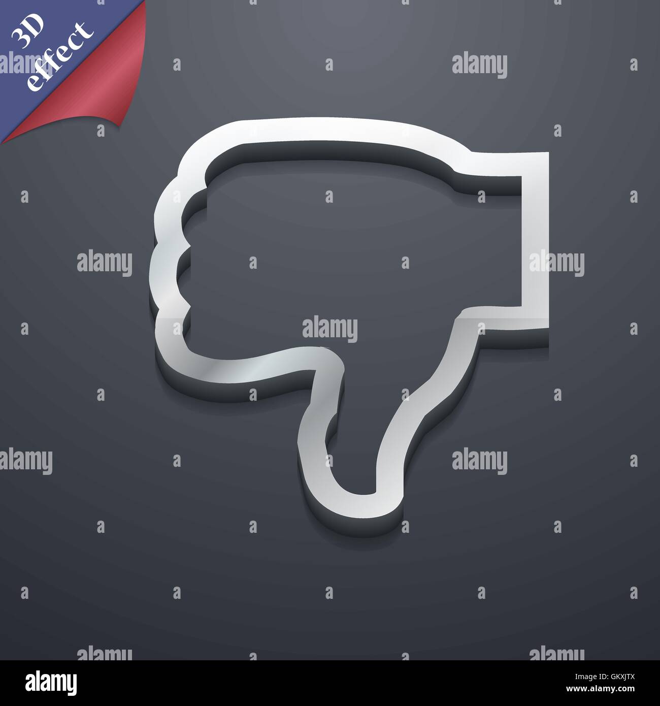 Dislike icon symbol. 3D style. Trendy, modern design with space for ...