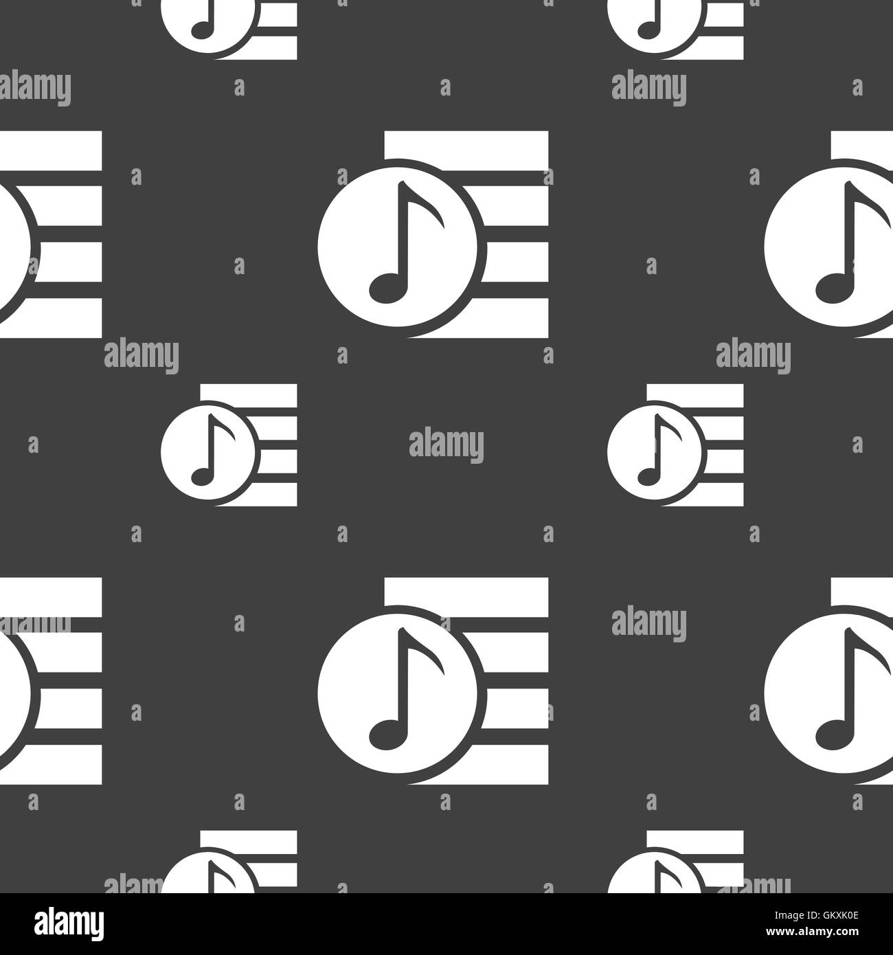 Audio, MP3 file icon sign. Seamless pattern on a gray background. Vector Stock Vector