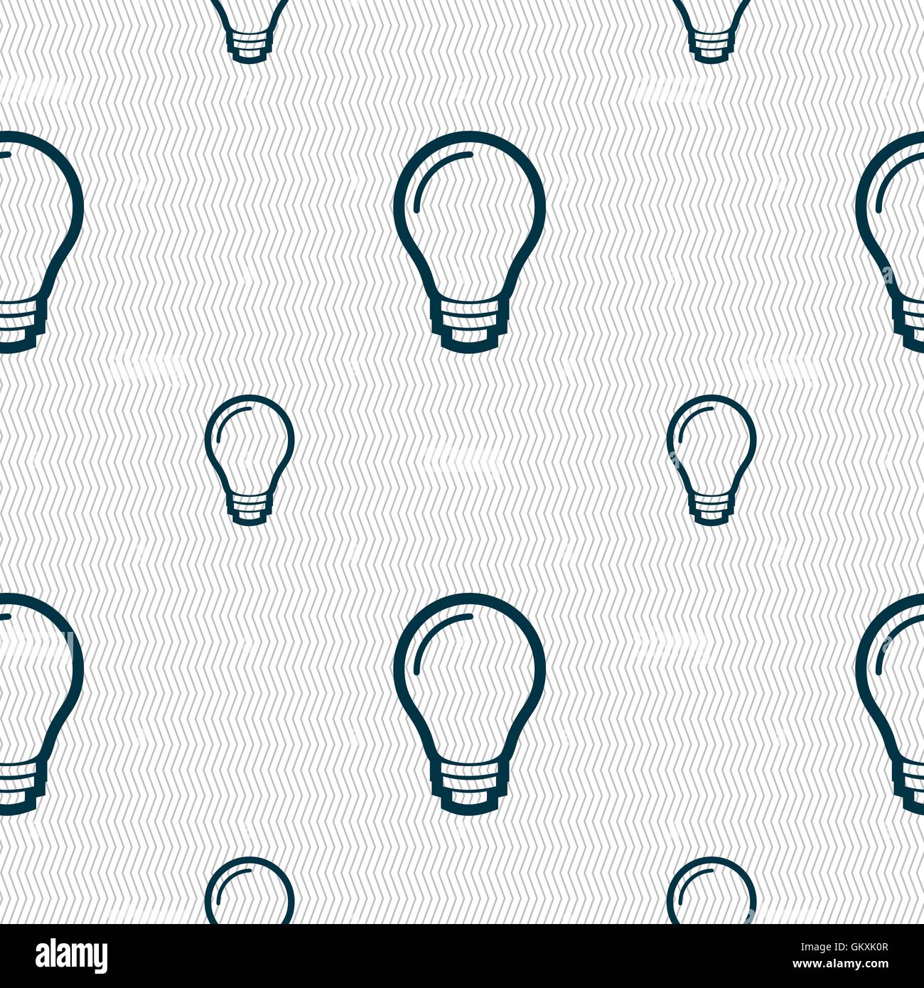 Light bulb icon sign. Seamless pattern with geometric texture. Vector ...