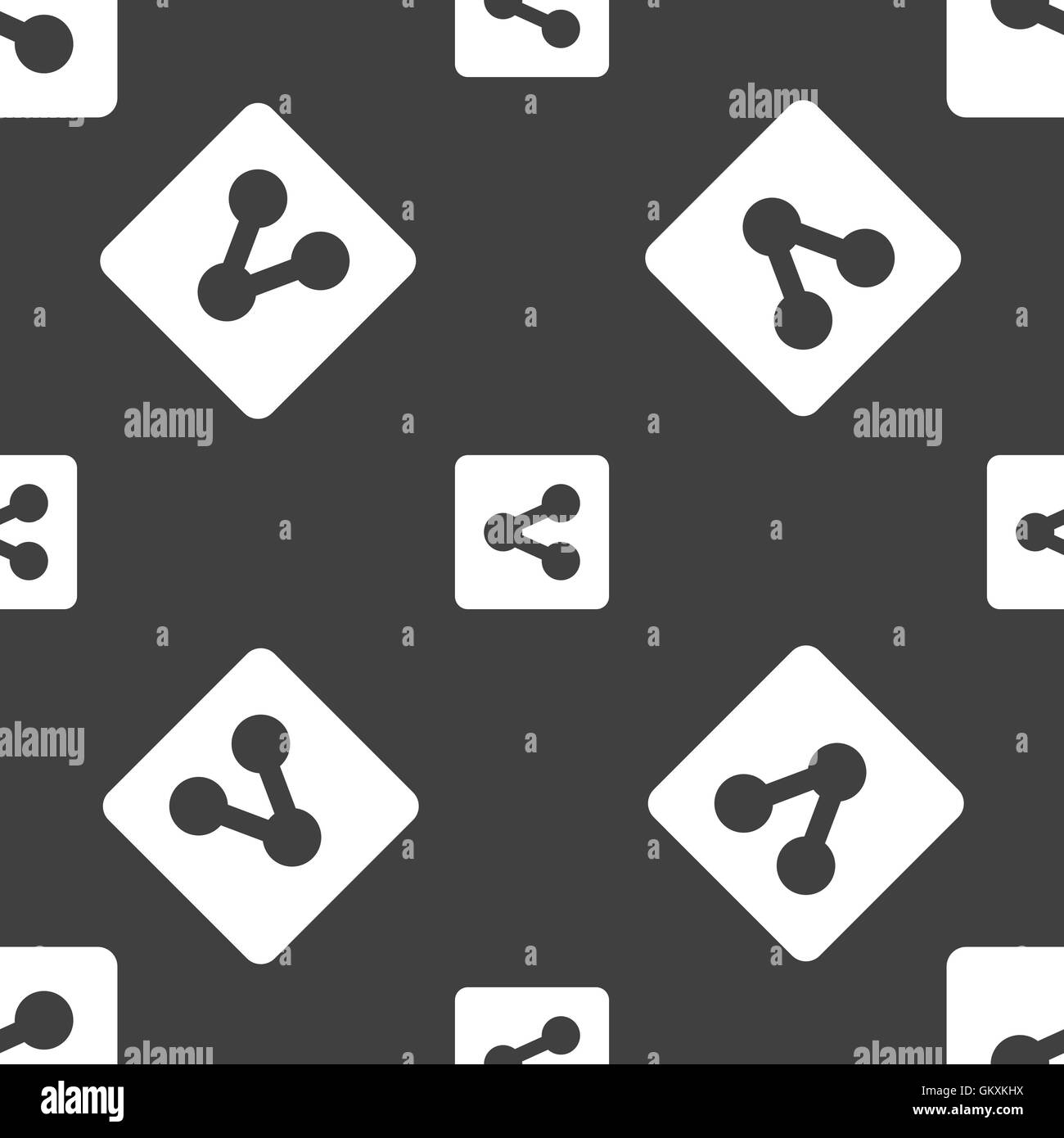 Share  icon sign. Seamless pattern on a gray background. Vector Stock Vector