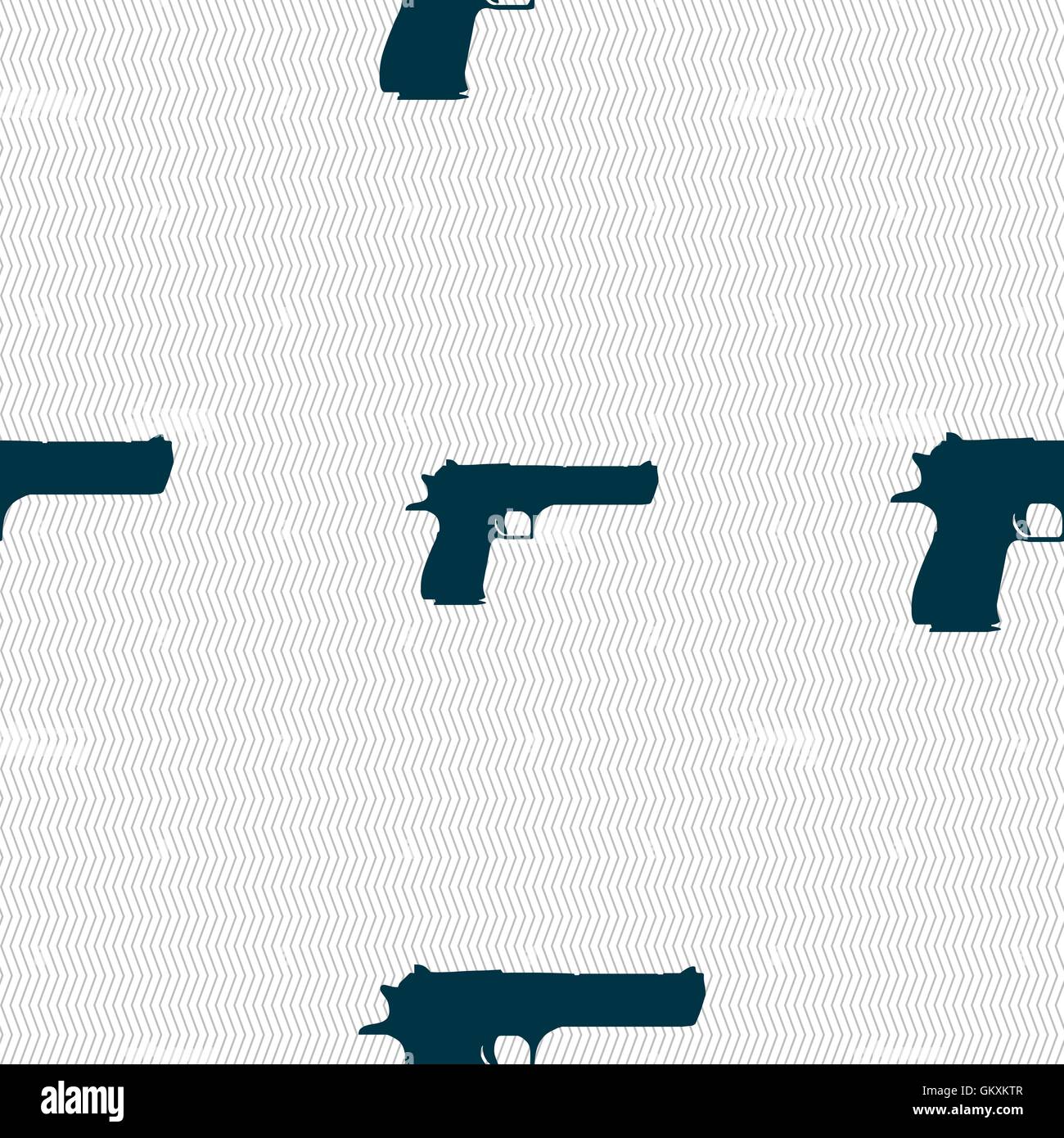 gun icon sign. Seamless pattern with geometric texture. Vector Stock ...