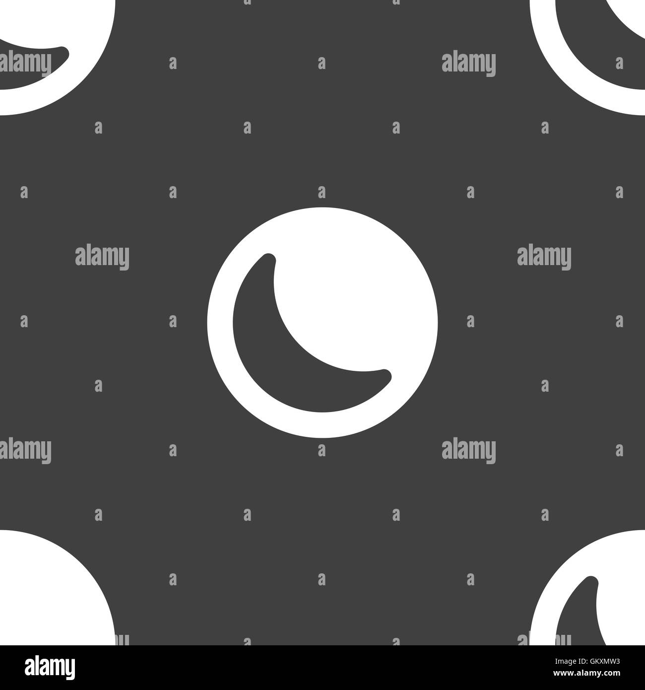 moon icon sign. Seamless pattern on a gray background. Vector Stock Vector