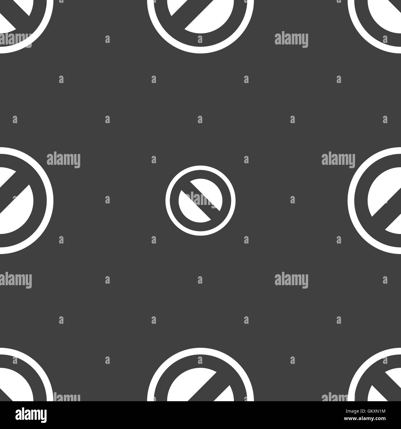 Cancel icon sign. Seamless pattern on a gray background. Vector Stock Vector