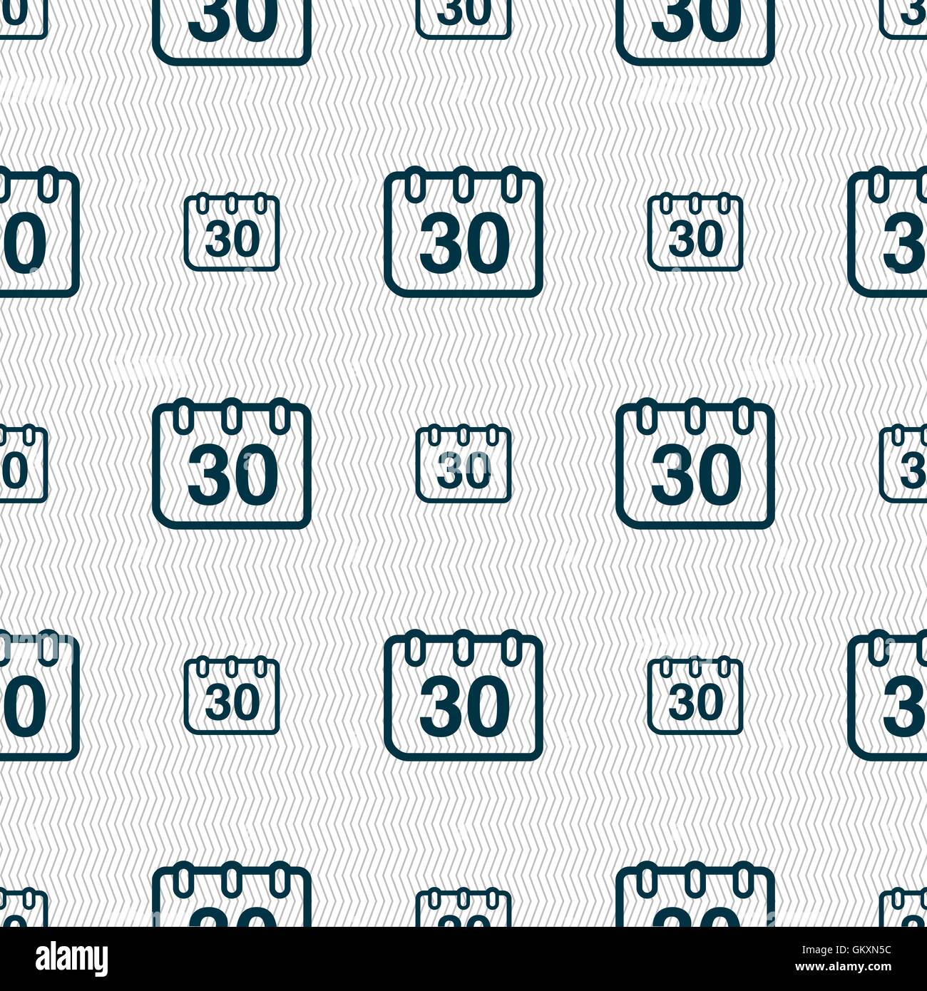calendar icon sign. Seamless pattern with geometric texture. Vector ...