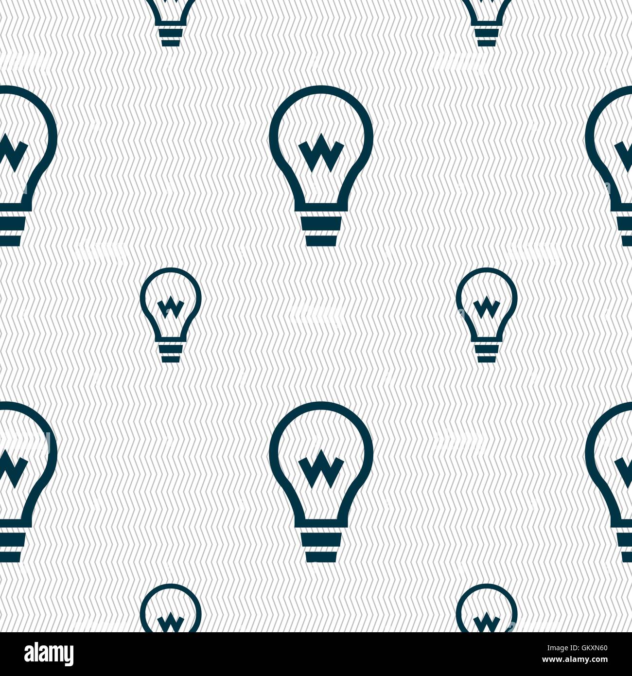 Light bulb icon sign. Seamless pattern with geometric texture. Vector ...