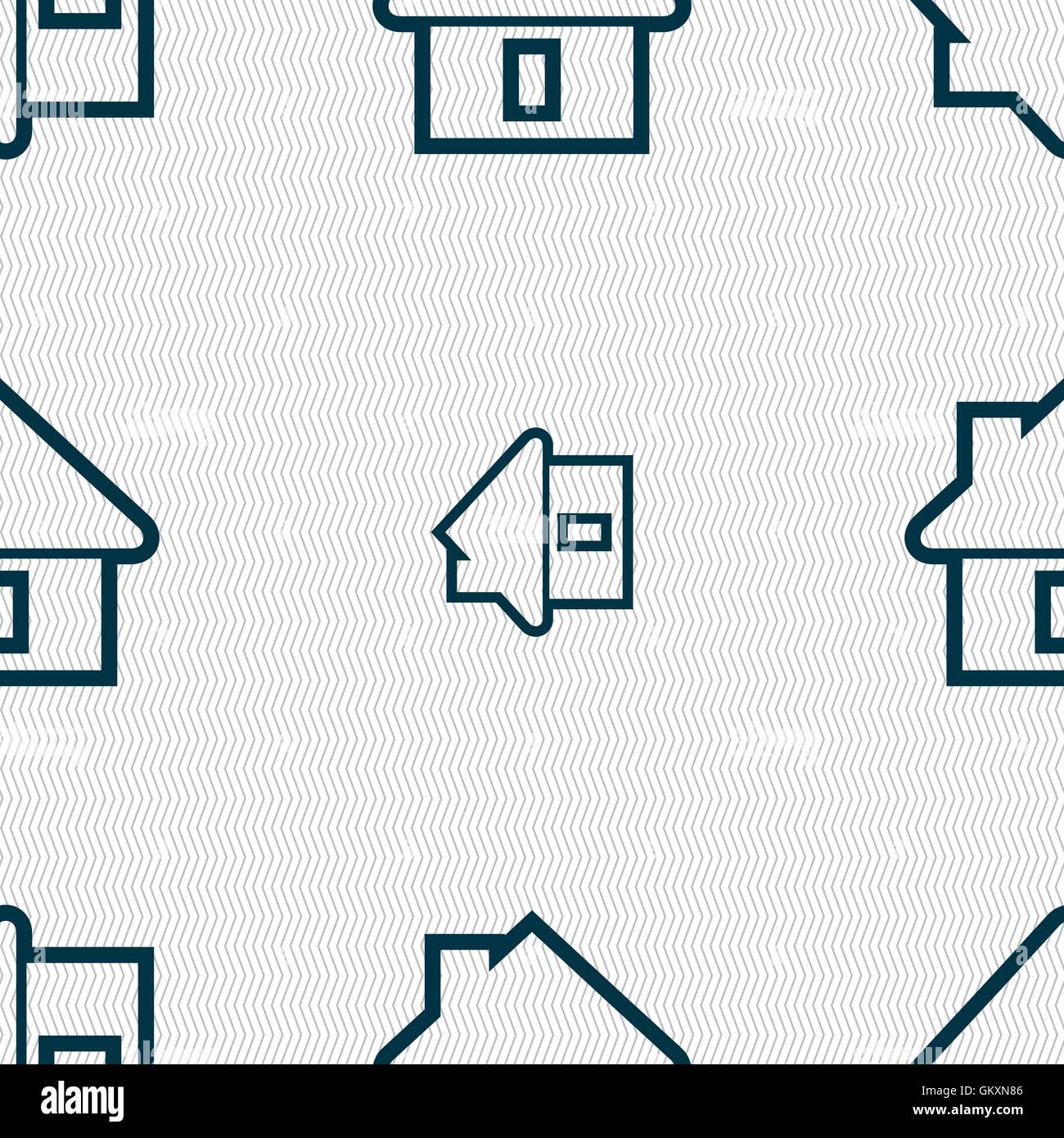 House icon sign. Seamless pattern with geometric texture. Vector Stock ...