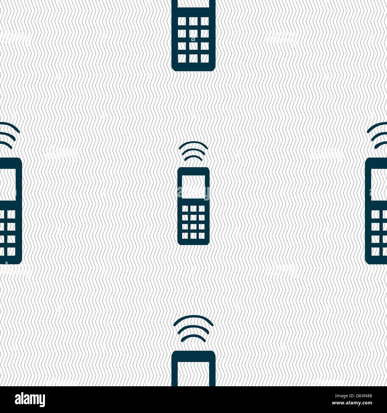 the remote control icon sign. Seamless pattern with geometric texture. Vector Stock Vector