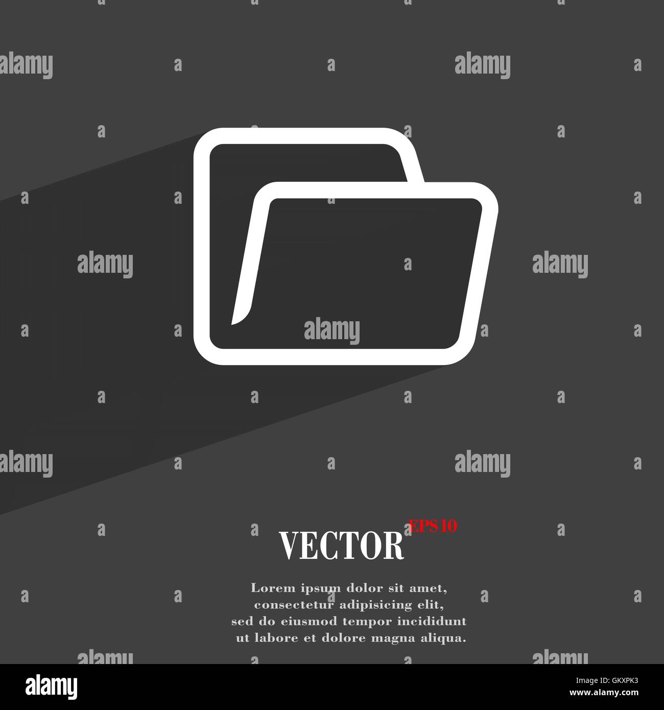 Folder icon symbol Flat modern web design with long shadow and space ...