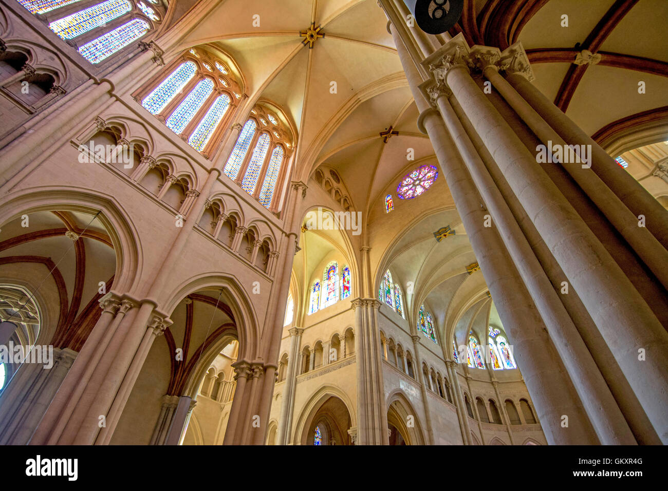 Lyon. Saint Jean Cathedral In Old Town (vieux Lyon), UNESCO World ...