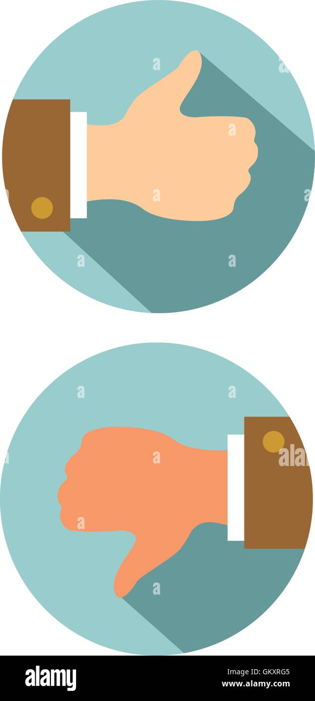 Thumbs Up tumb and down Sign Stock Vector