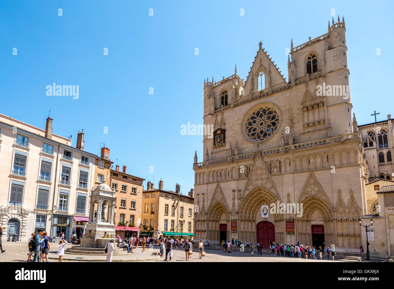 Lyon. Cathedral Saint Jean, old Lyon, UNESCO World Heritage. RhoneAlpes. France Stock Photo Alamy