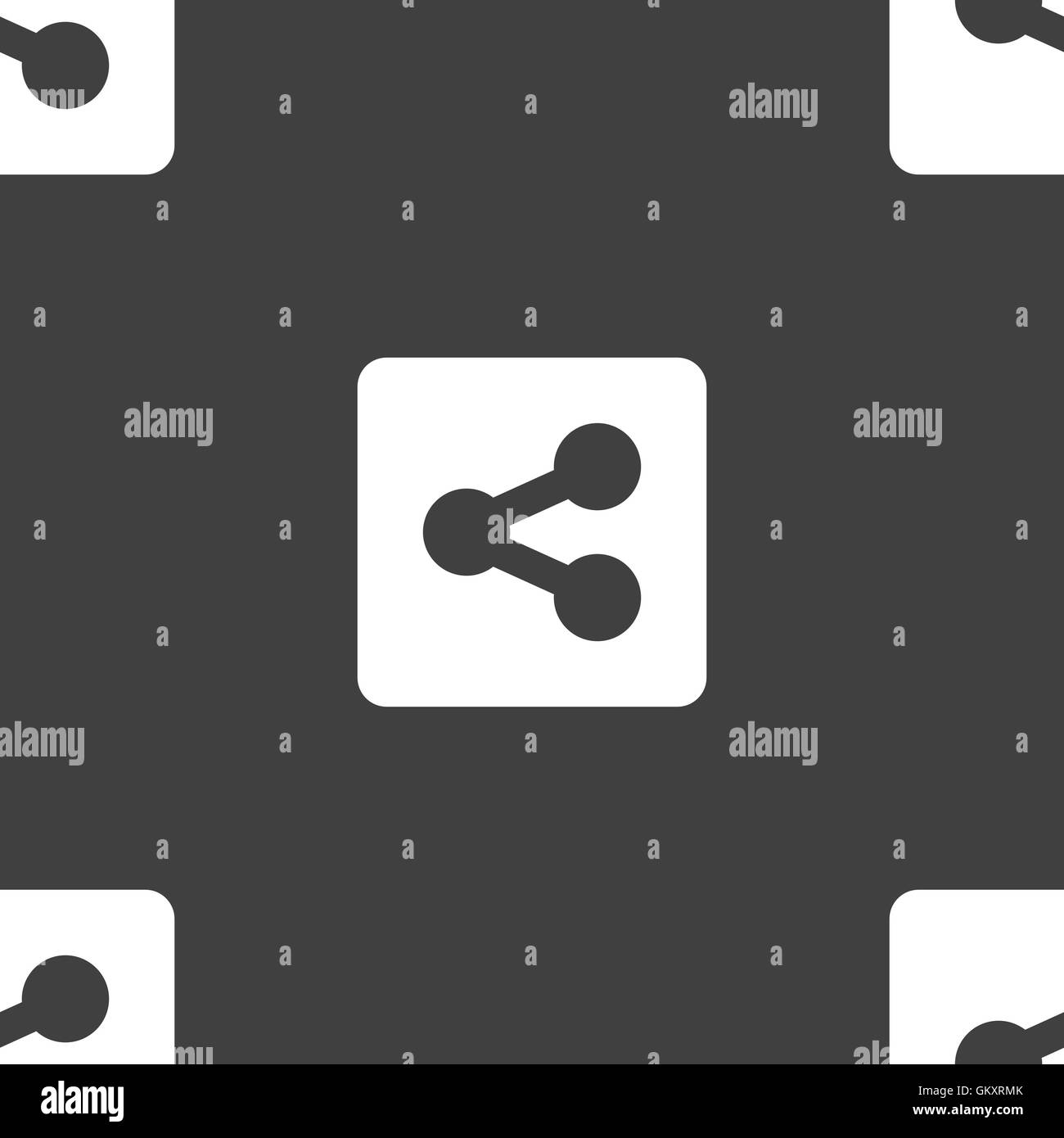 Share  icon sign. Seamless pattern on a gray background. Vector Stock Vector