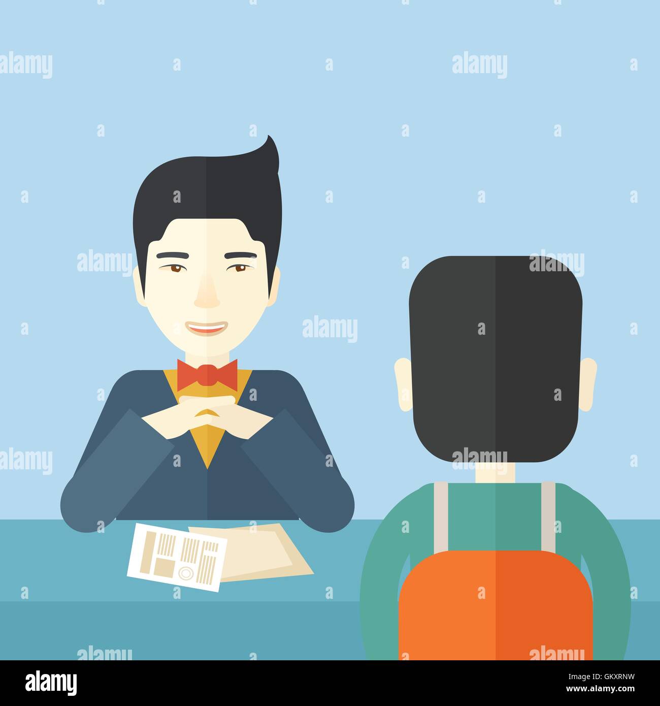 Smiling human resource manager. Stock Vector