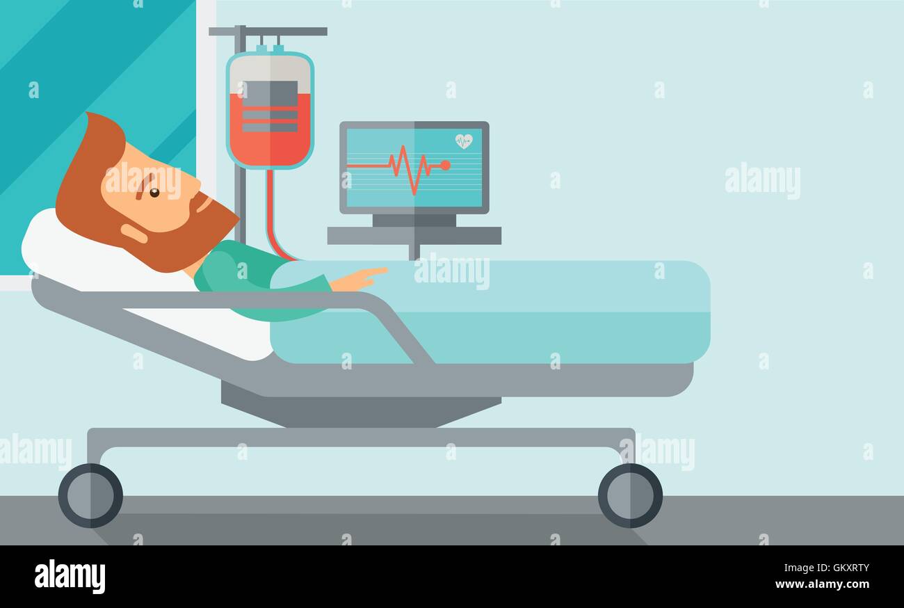 Patient in hospital bed being monitored Stock Vector Image & Art Alamy