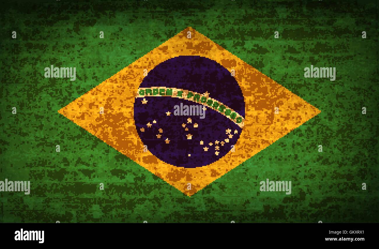 Flags Brazil with dirty paper texture. Vector Stock Vector Image & Art