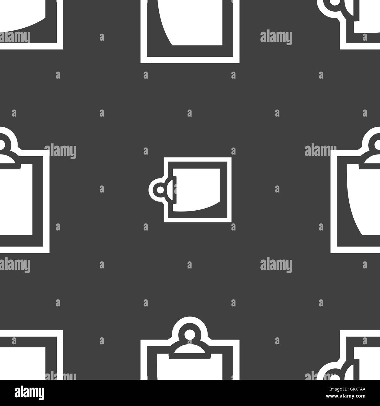 sheet of paper icon sign. Seamless pattern on a gray background. Vector ...
