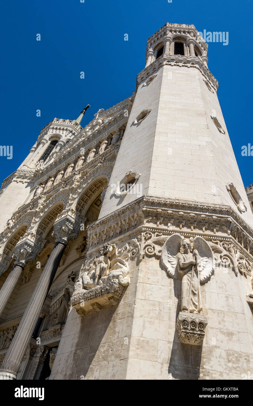Lyon 5e arr . Notre Dame de Fourviere Basilica. Rhone-Alpes. France Stock Photo