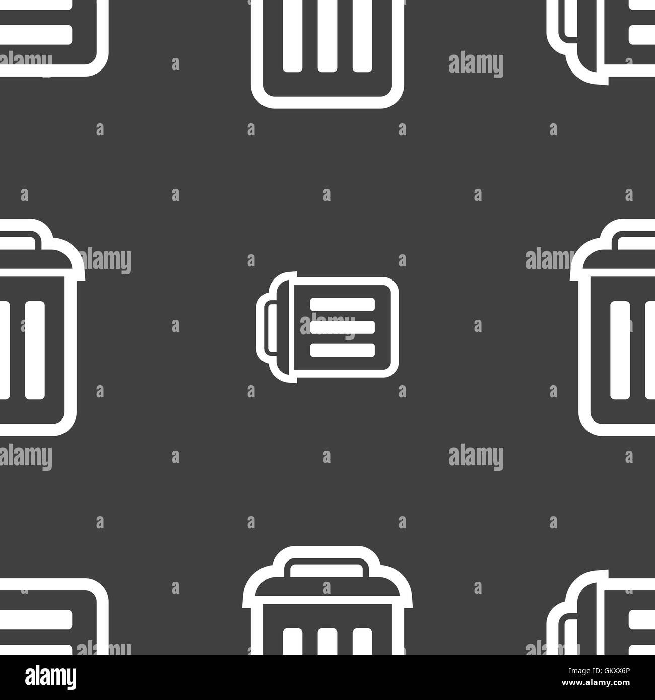the trash icon sign. Seamless pattern on a gray background. Vector Stock Vector Image & Art Alamy