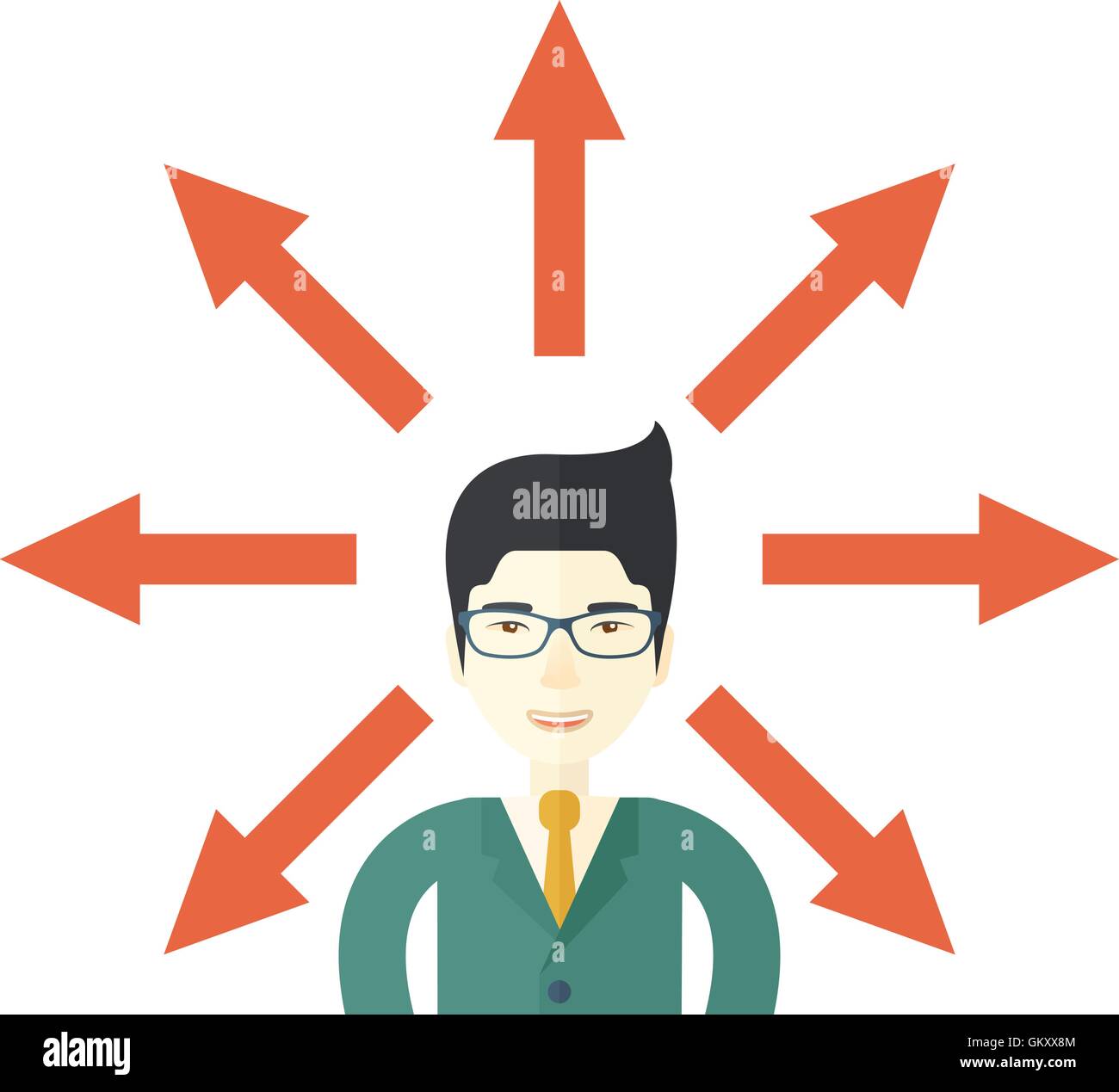 Guy with too many arrows Stock Vector Image & Art - Alamy