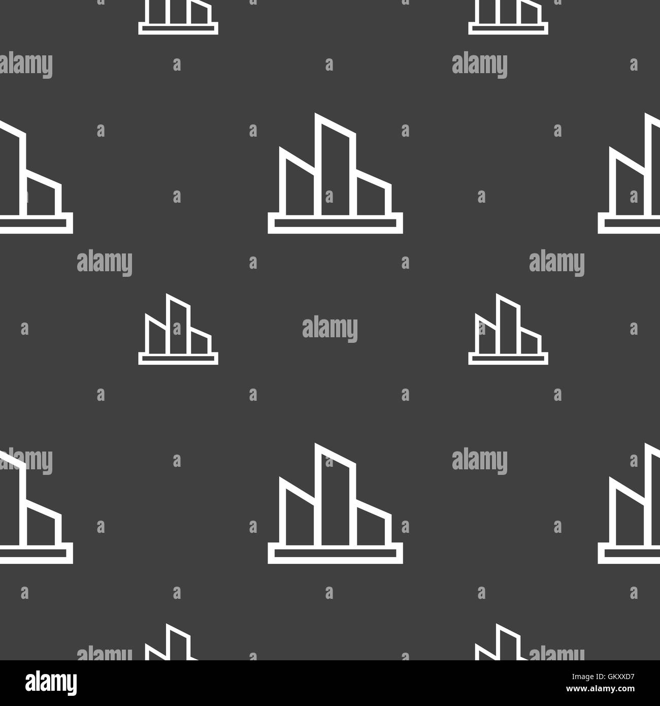 Diagram icon sign. Seamless pattern on a gray background. Vector Stock ...