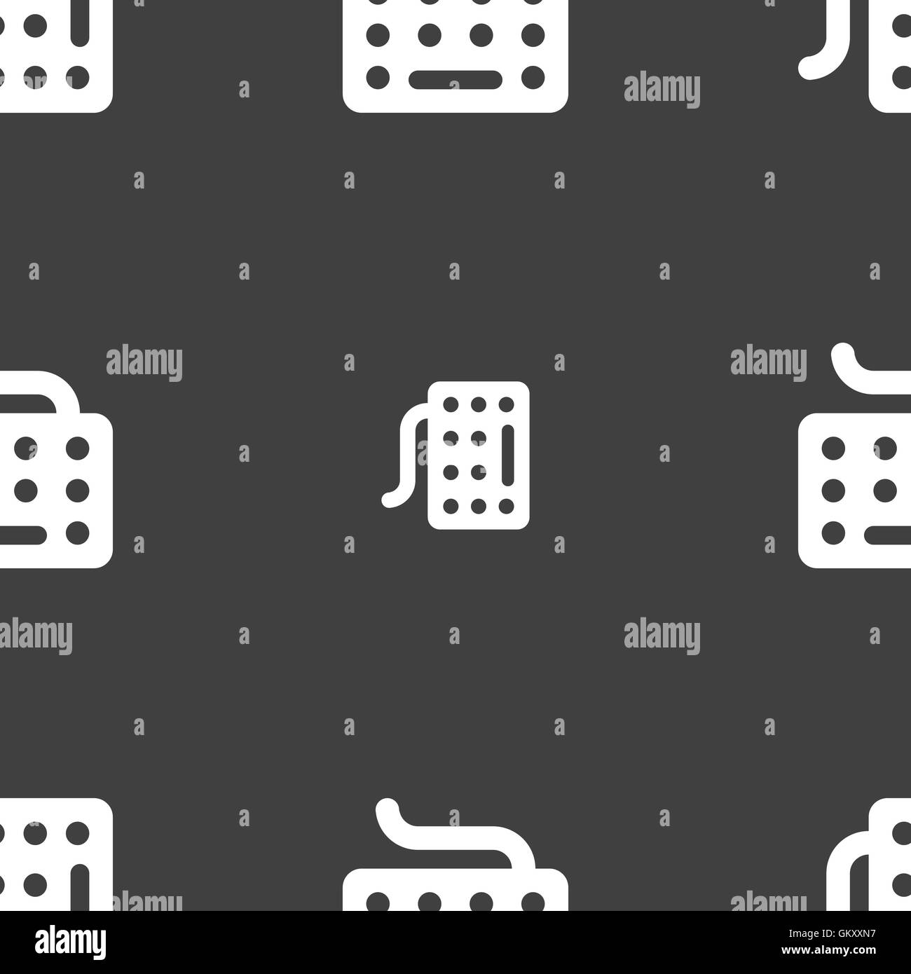 keyboard icon sign. Seamless pattern on a gray background. Vector Stock Vector