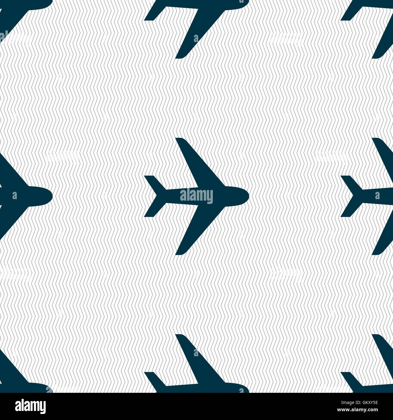 Plane icon sign. Seamless pattern with geometric texture. Vector Stock ...