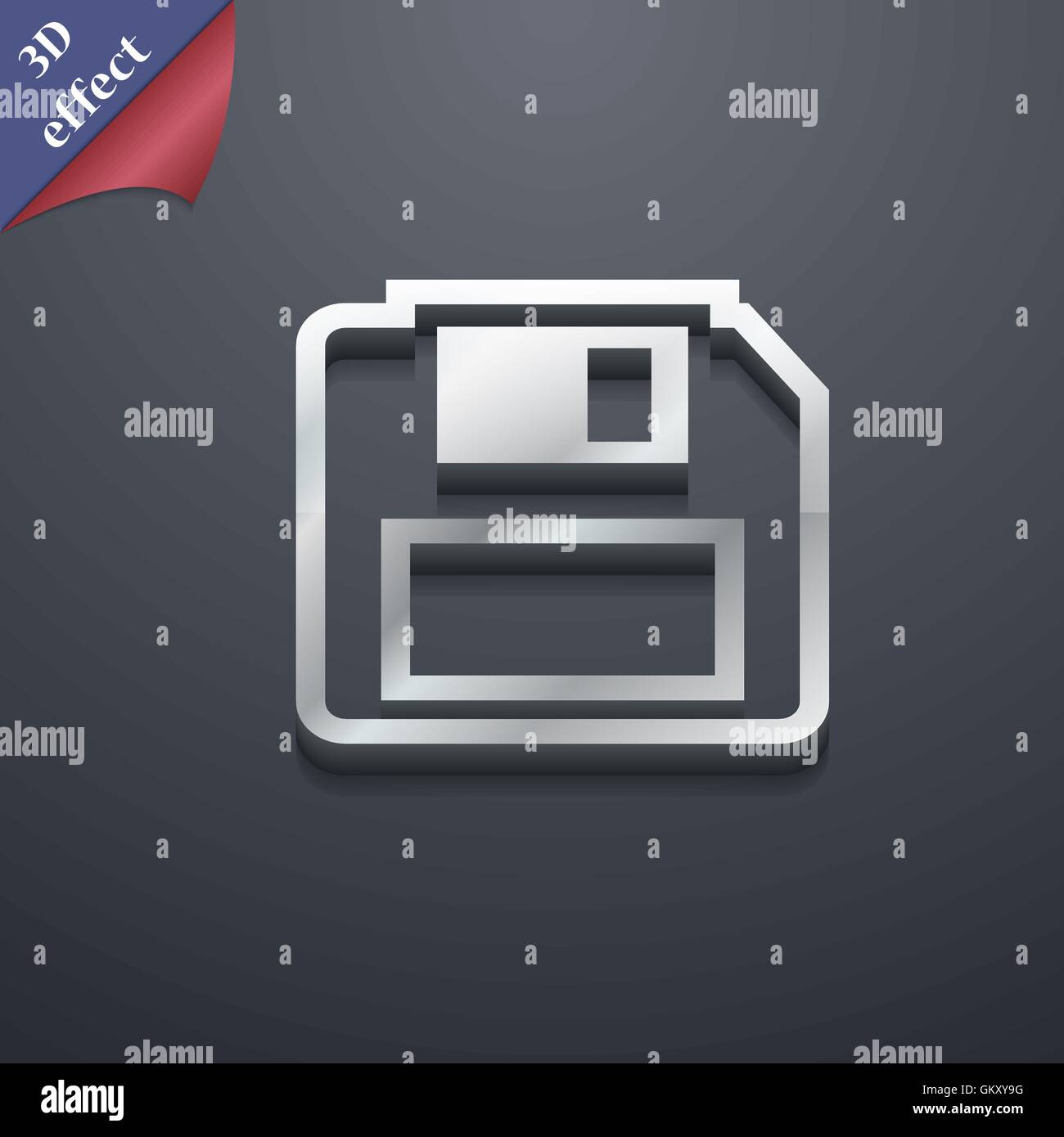 floppy disk icon symbol. 3D style. Trendy, modern design with space for