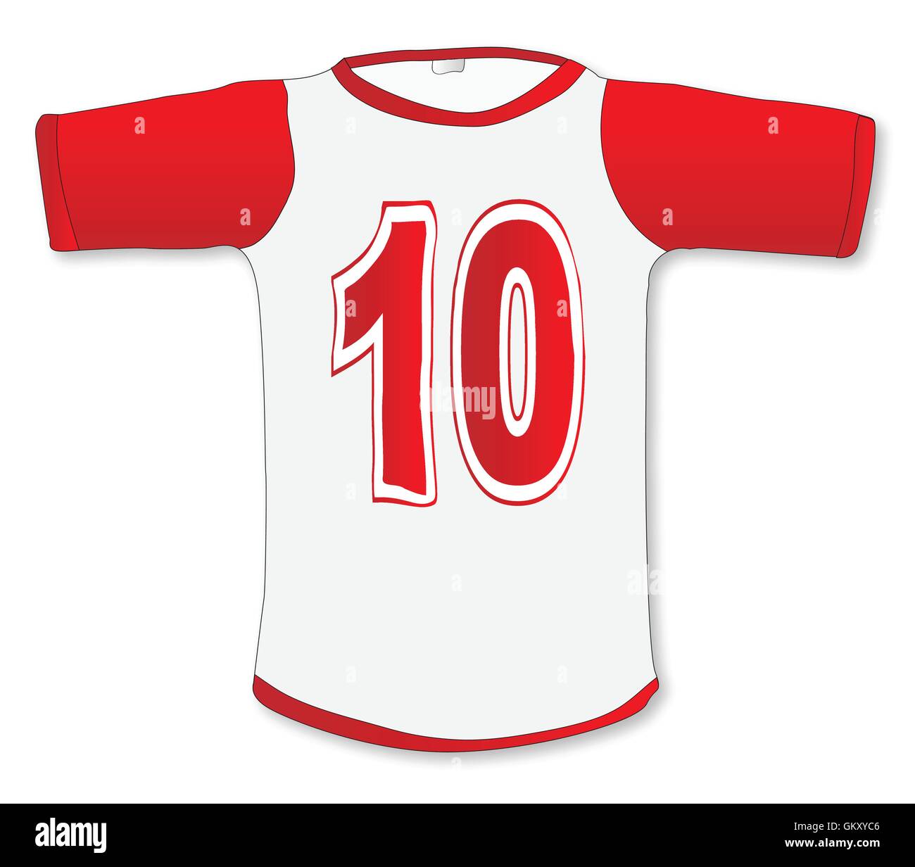 Number Ten T Shirt Stock Vector