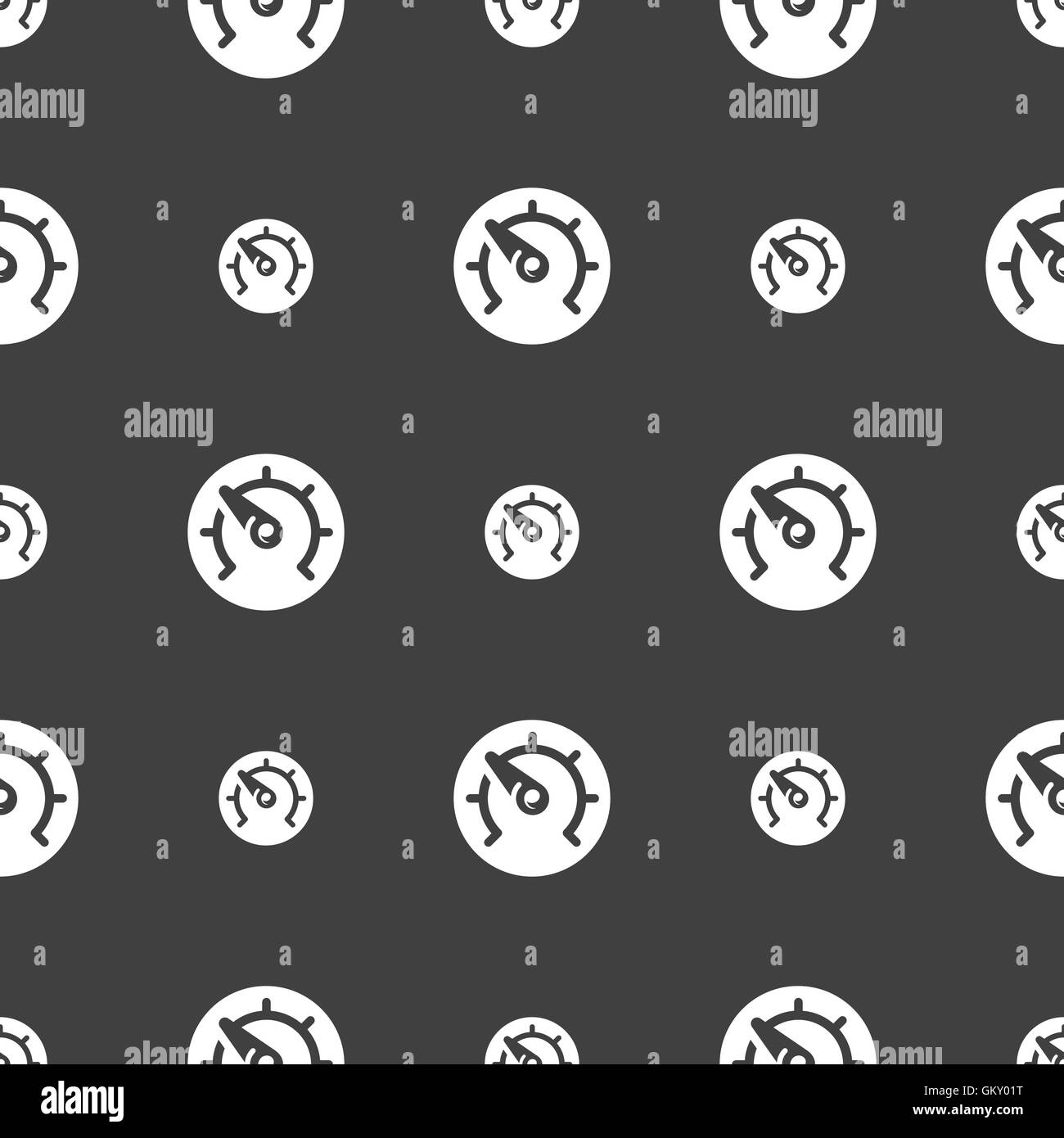 speed, speedometer icon sign. Seamless pattern on a gray background ...