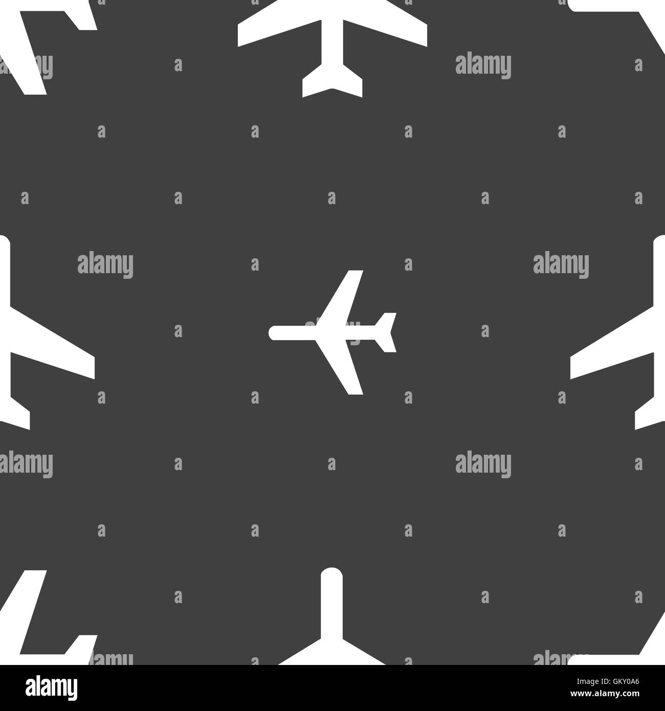 airplane icon sign. Seamless pattern on a gray background. Vector Stock ...