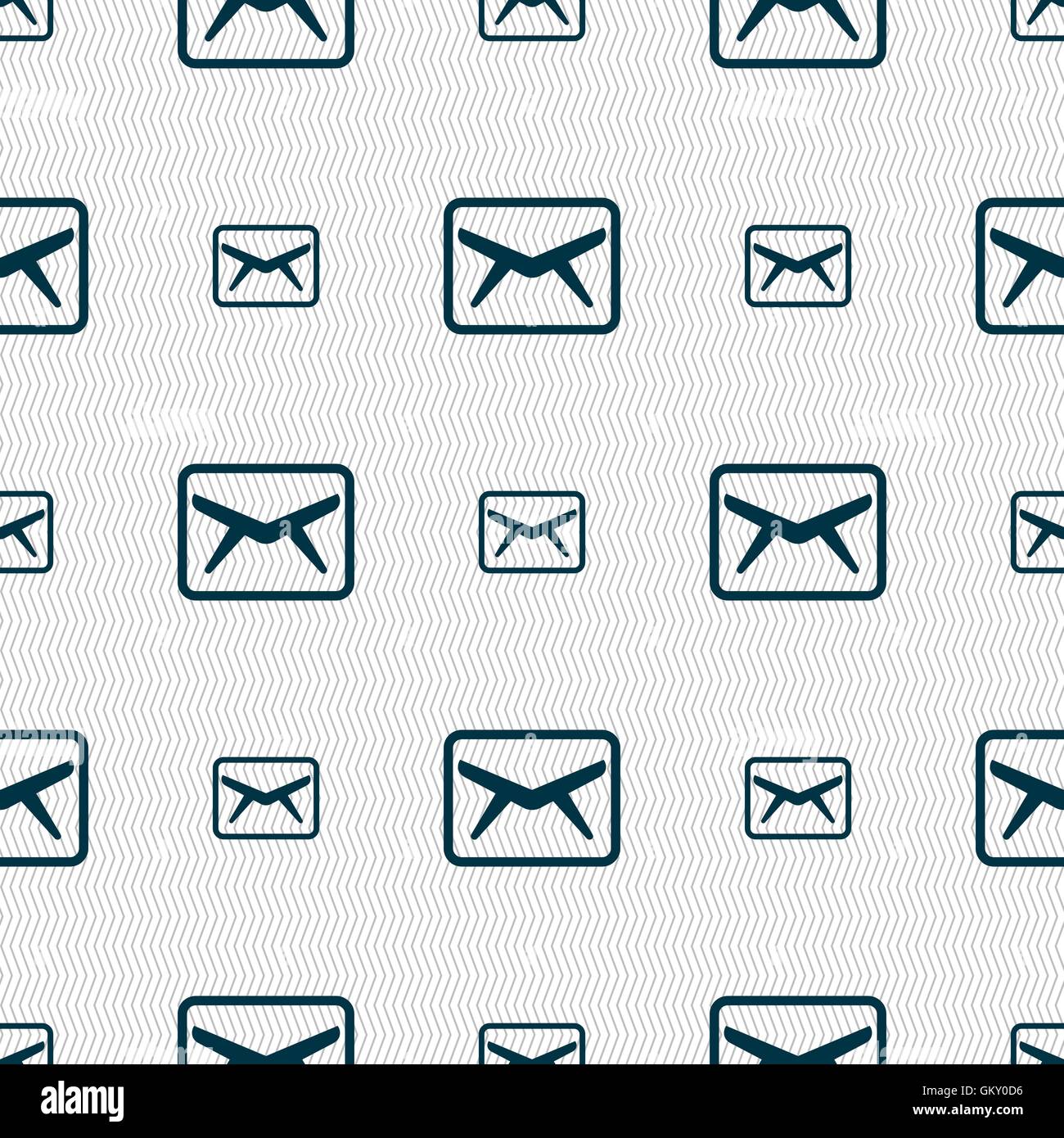 Mail, Envelope, Message icon sign. Seamless pattern with geometric