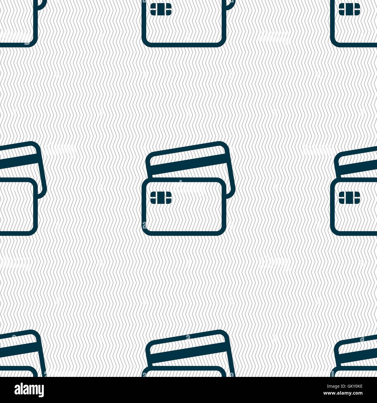 Credit card icon sign. Seamless pattern with geometric texture. Vector ...