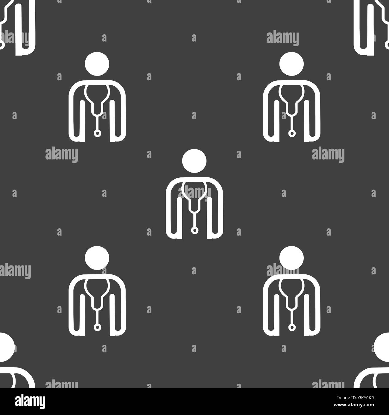 doctor icon sign. Seamless pattern on a gray background. Vector Stock ...
