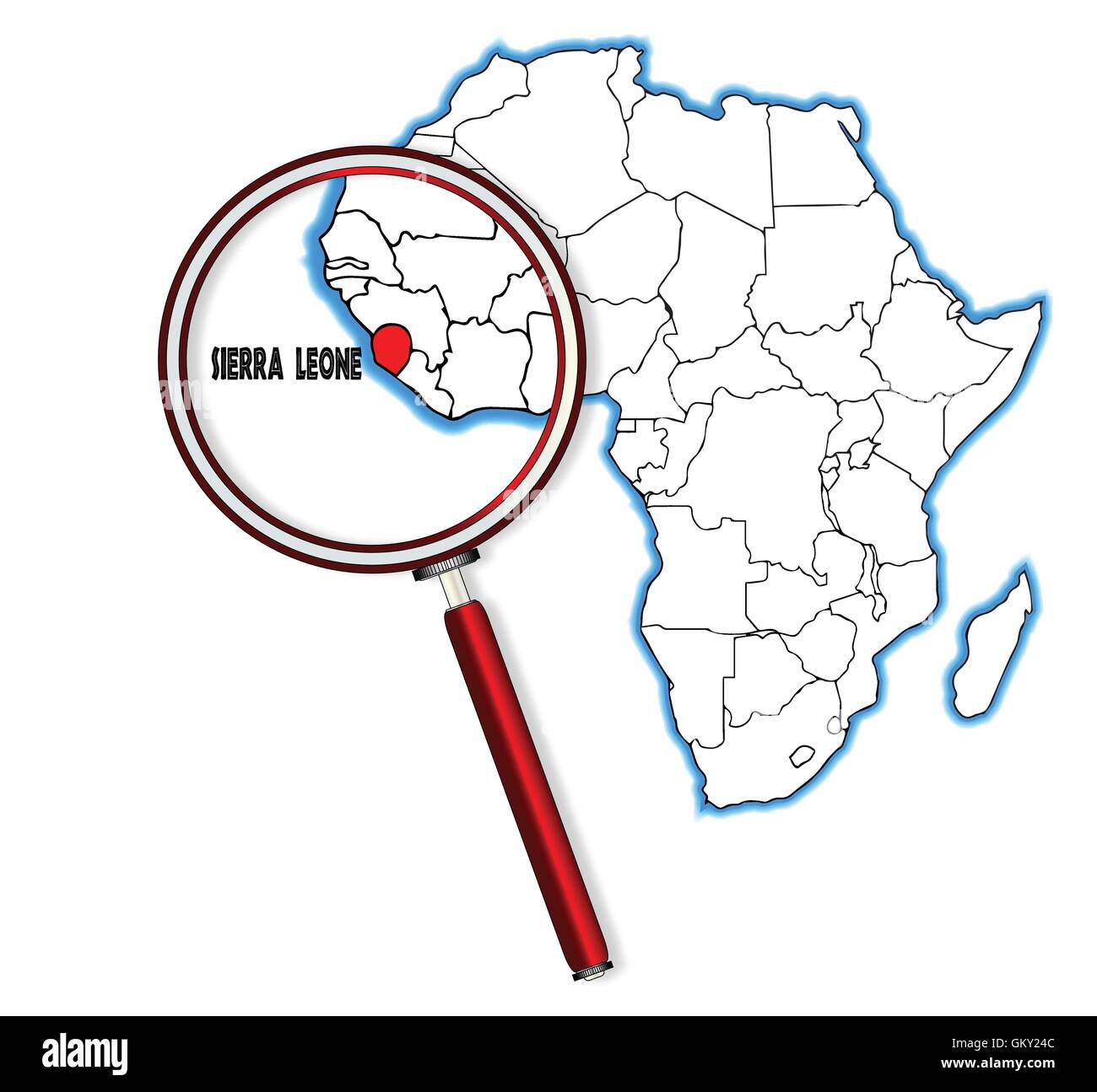 Sierra Leone Under A Magnifying Glass Stock Vector Image & Art - Alamy