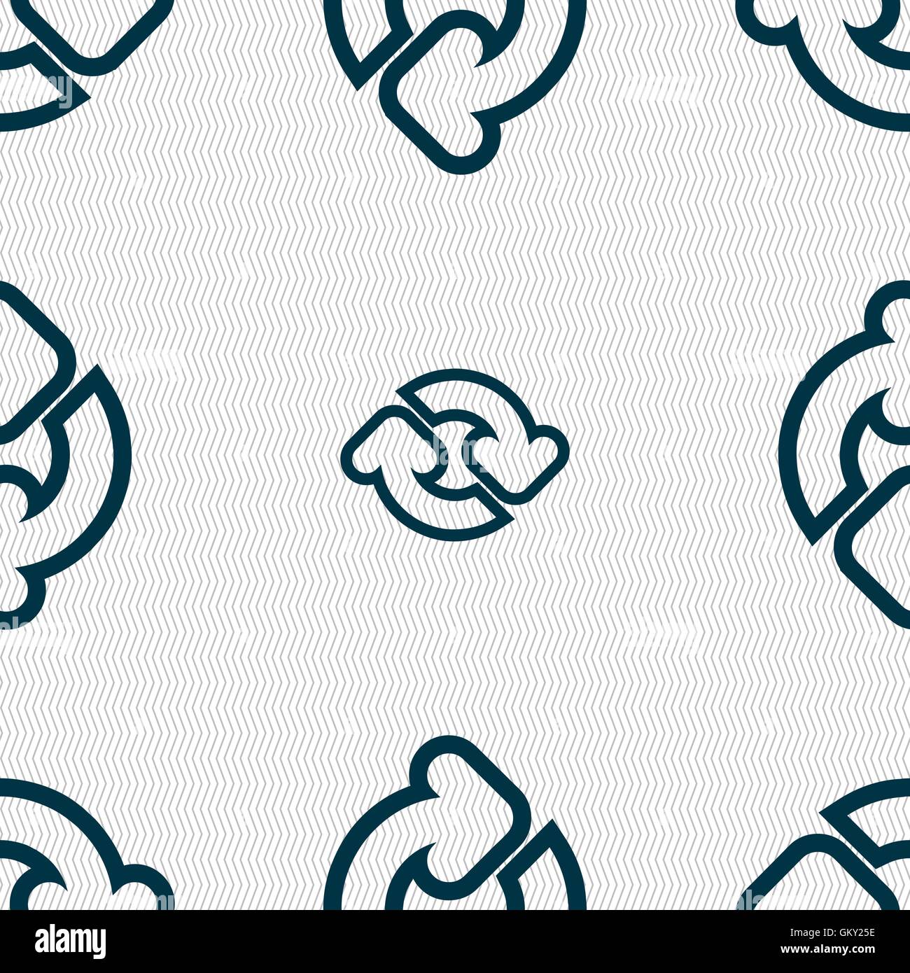 Refresh icon sign. Seamless pattern with geometric texture. Vector ...