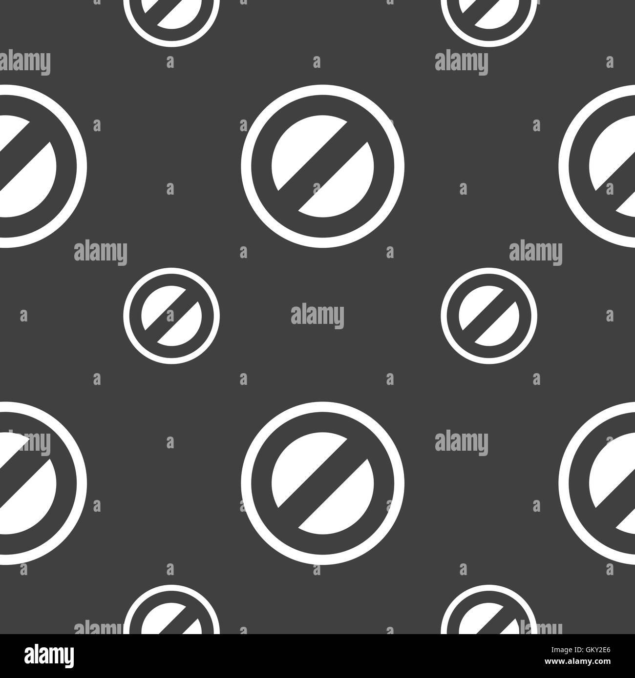 Cancel icon sign. Seamless pattern on a gray background. Vector Stock Vector