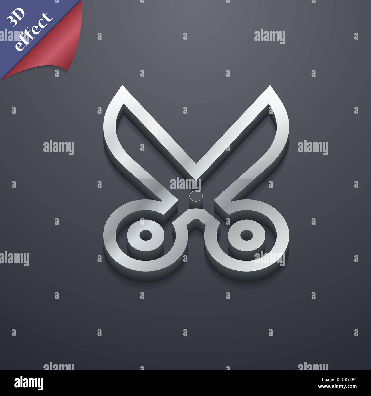 scissors icon symbol. 3D style. Trendy, modern design with space for ...