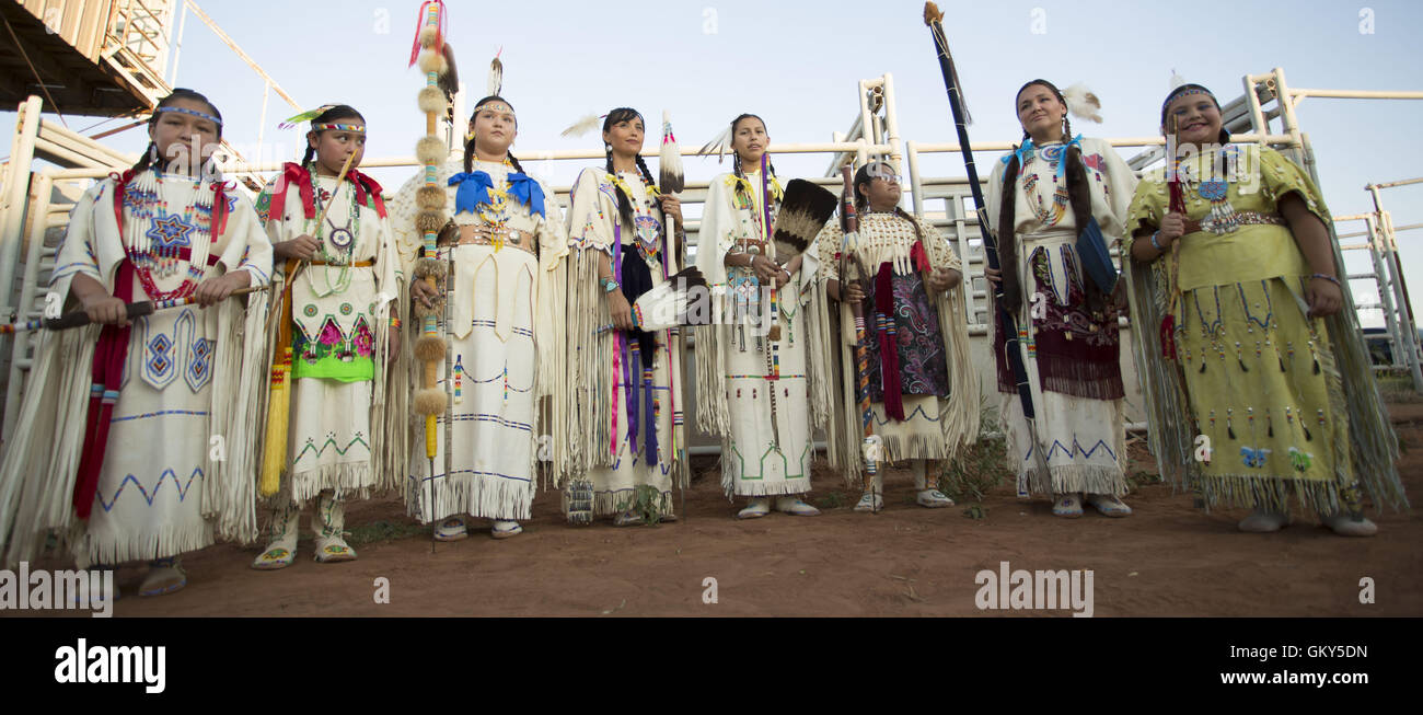 Anadarko, Oklahoma, USA. 6th Aug, 2016. A group of tribal princessÃ¢â‚¬