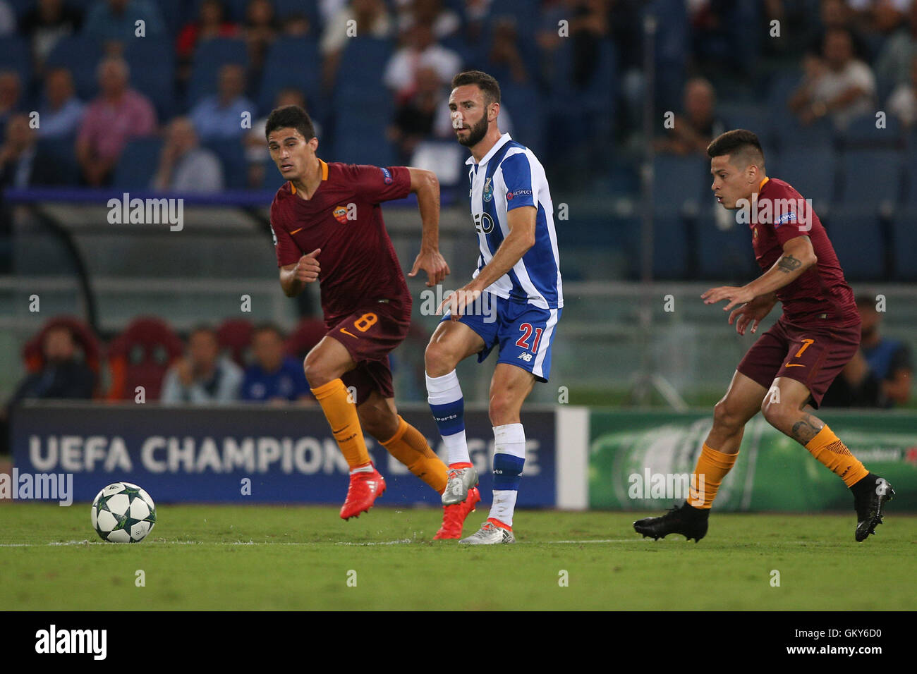 Rome, Italy. 23rd Aug, 2016. Layun in action during the UEFA Champions league match between A.S. Roma versus FC Porto at Olympic Stadium in Rome . Credit:  Action Plus Sports/Alamy Live News Stock Photo
