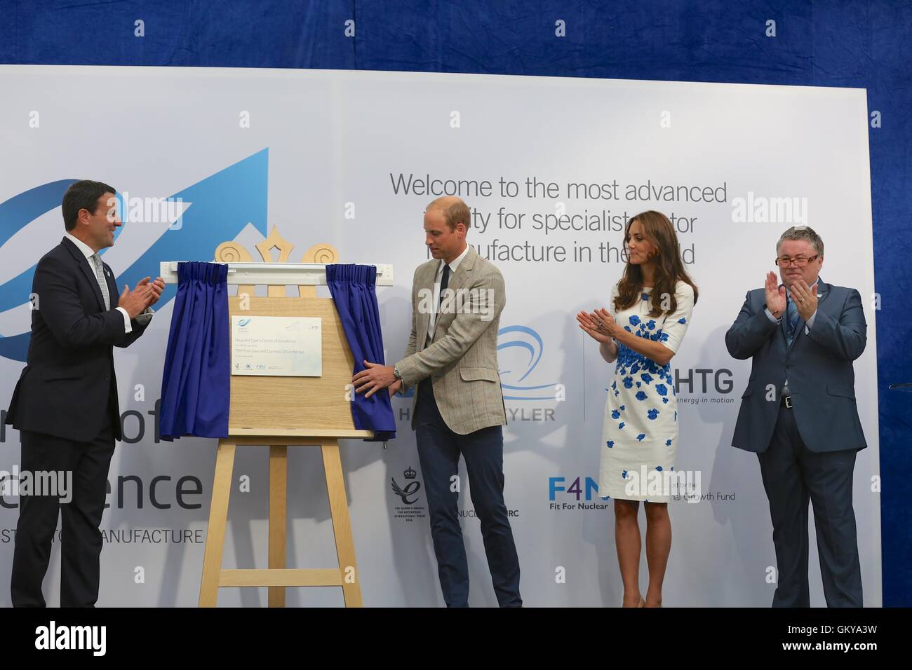 Luton, Bedfordshire, UK. 24th August 2016. The Duke and Duchess of Cambridge visit Hayward Tyler and open their Centre of Excellence Credit:  Neville Styles/Alamy Live News Stock Photo