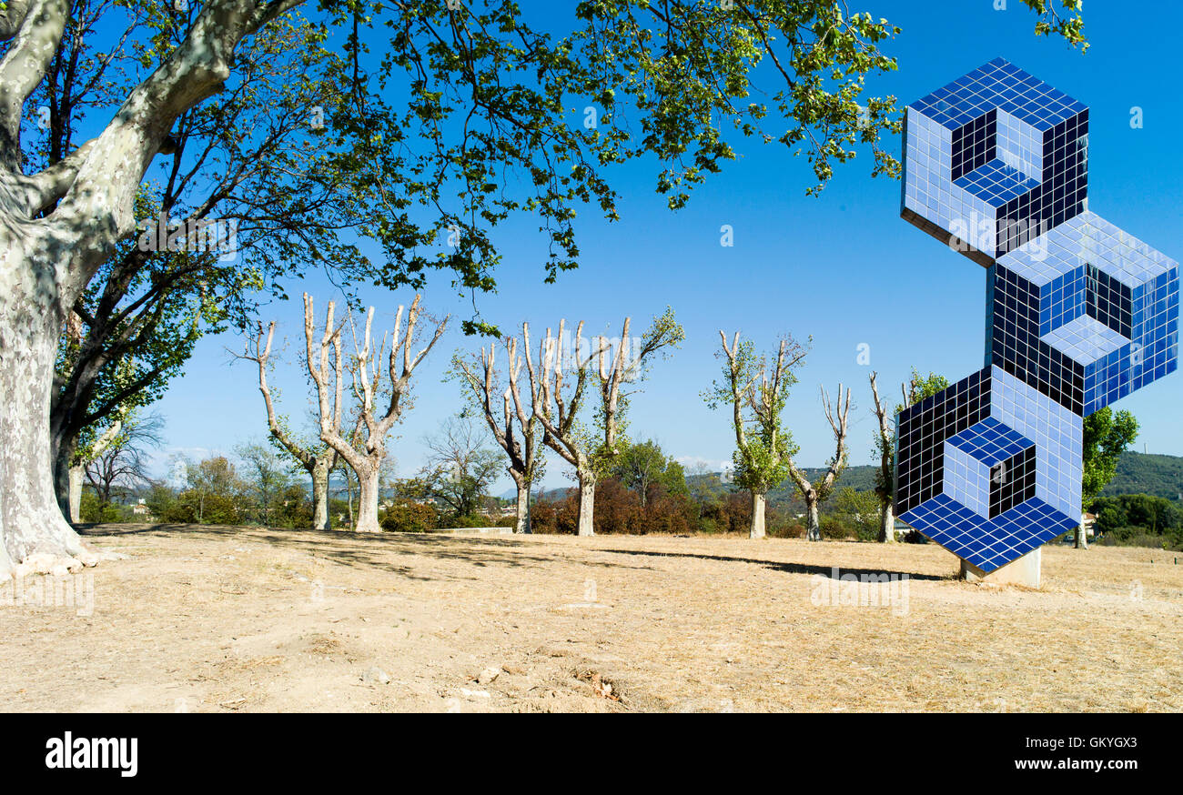 Sculpture in the Landscape by Victor  Vasarely Stock Photo