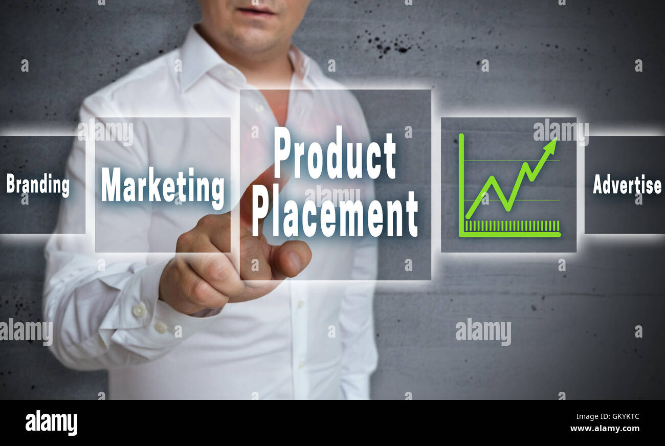 product placement touchscreen concept background. Stock Photo