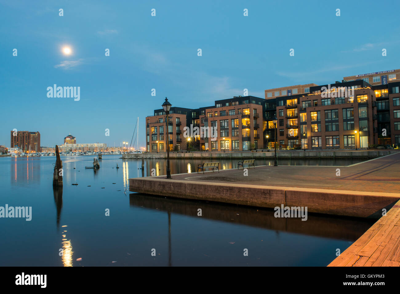 Apartment Buildings in The Inner Harbor Area in Baltimore, Maryland