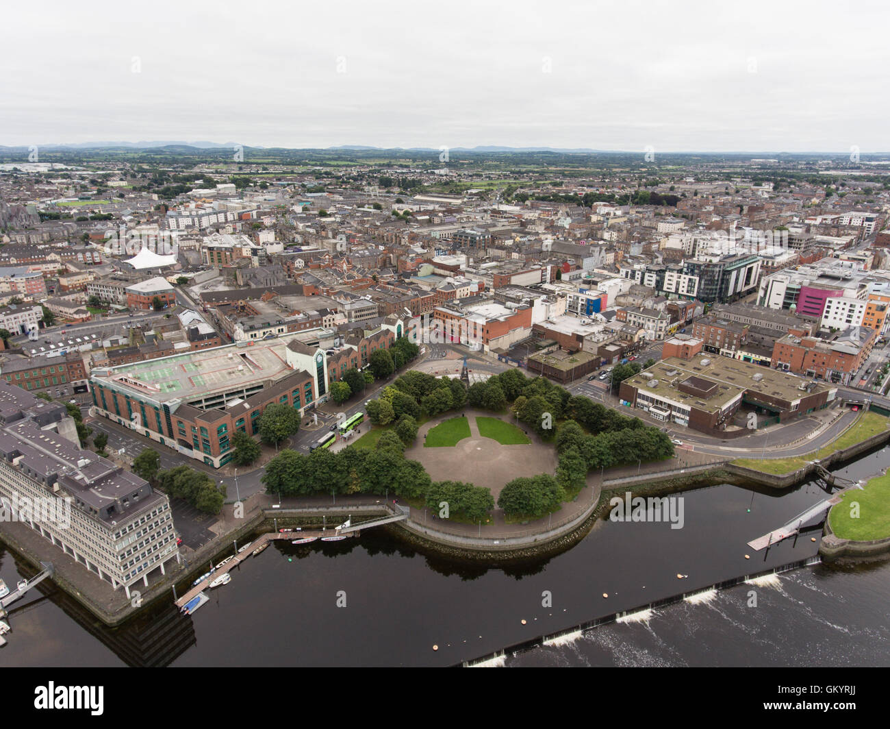 aerial view cityscape of limerick city skyline ireland stock photo
