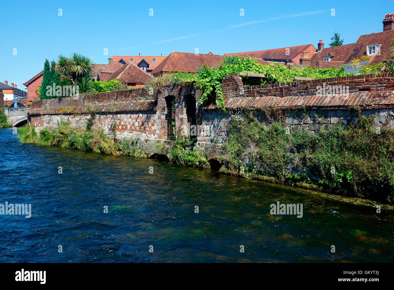 THE RIVER ITCHEN WINCHESTER, Stock Photo